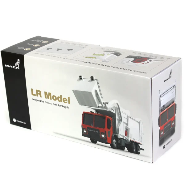 Manufacturer_First Gear, Inc. Tow & Straight Trucks<1/25 Red/White Mack LR Garbage Truck w/ McNeilus Meridian Loader & Dumpster (Includes Lights & Sounds!)