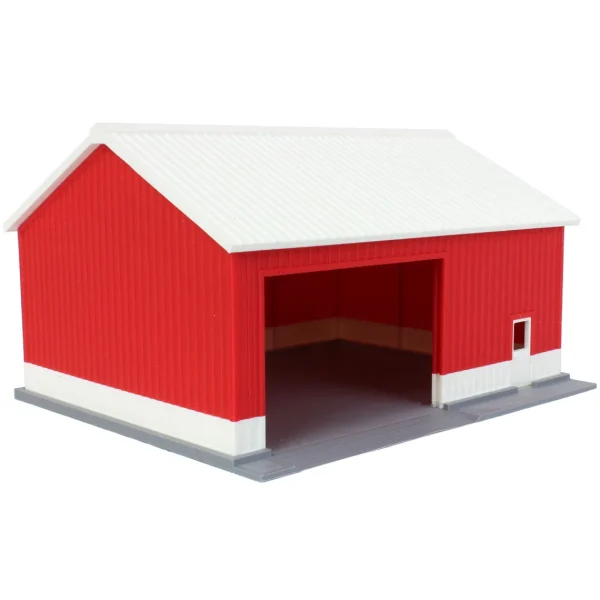 Outback Toys 3D Print & Small Accessories<1/64 Red/White "Papa's Shop" 40ft x 30ft Farm Shed w/ Removeable Door & Roof, 3D Printed