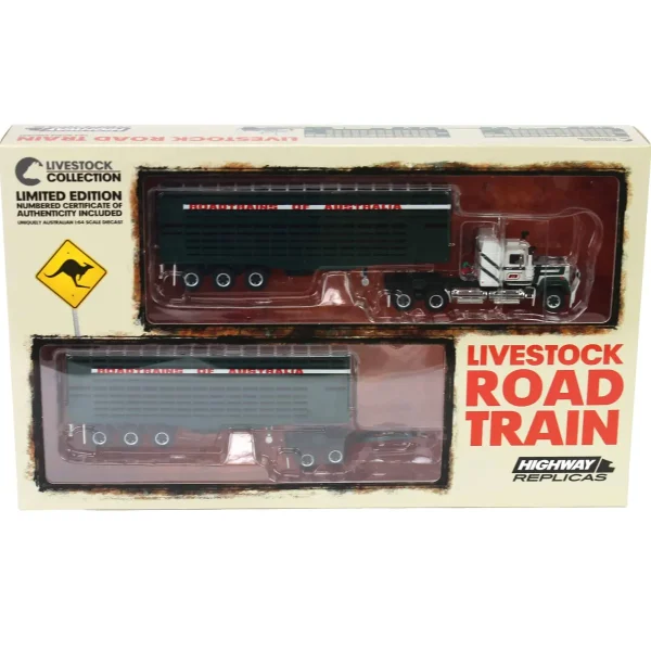 Manufacturer_Highway Replicas Agricultural Trucks<1/64 RTA Road Train with Mack Truck, Dolly & 2 Livestock Trailers by Highway Replicas