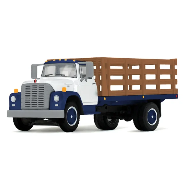Manufacturer_DCP by First Gear Lowboys & Flatbeds<1/64 1970s International Loadstar Stake Truck, White/Navy Blue, DCP by First Gear