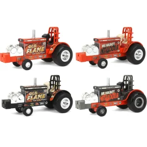 Manufacturer_ERTL Pulling Tractors<Set of 4 ~ 1/64 Allis Chalmers "Old Flame" & "Milwaukee Mudder" Pulling Tractors