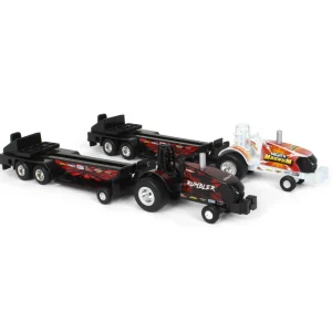 Outback Toys Pulling Tractors<Set of 2 ~ 1/64 Case IH Magnum "Red Rumbler" & "Mighty Magnum" Pulling Tractors with Sleds