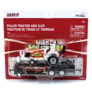 Outback Toys Pulling Tractors<Set of 2 ~ 1/64 Case IH Magnum "Red Rumbler" & "Mighty Magnum" Pulling Tractors with Sleds