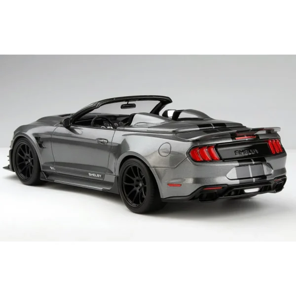 Manufacturer_ACME Diecast Cars & Suvs<1/18 2021 Shelby Super Snake Speedster Convertible, Gray with Black Stripes, Acme Diecast