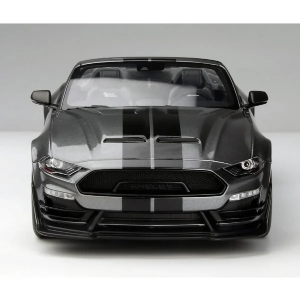 Manufacturer_ACME Diecast Cars & Suvs<1/18 2021 Shelby Super Snake Speedster Convertible, Gray with Black Stripes, Acme Diecast