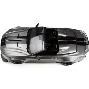 Manufacturer_ACME Diecast Cars & Suvs<1/18 2021 Shelby Super Snake Speedster Convertible, Gray with Black Stripes, Acme Diecast