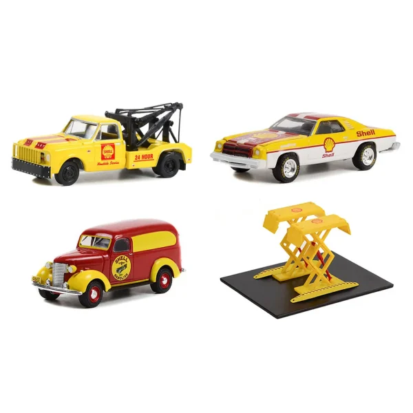 Manufacturer_Greenlight Collectibles Tow & Straight Trucks | Vehicle Accessories<1/64 Shell Oil Towing and Mechanic Set by Greenlight