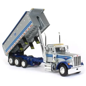Manufacturer_DCP by First Gear Dump Trucks<1/64 Silver & Blue Peterbilt 379 w/ Tri-Axle MAC Dump Body, DCP by First Gear
