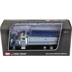 Manufacturer_DCP by First Gear Dump Trucks<1/64 Silver & Blue Peterbilt 379 w/ Tri-Axle MAC Dump Body, DCP by First Gear