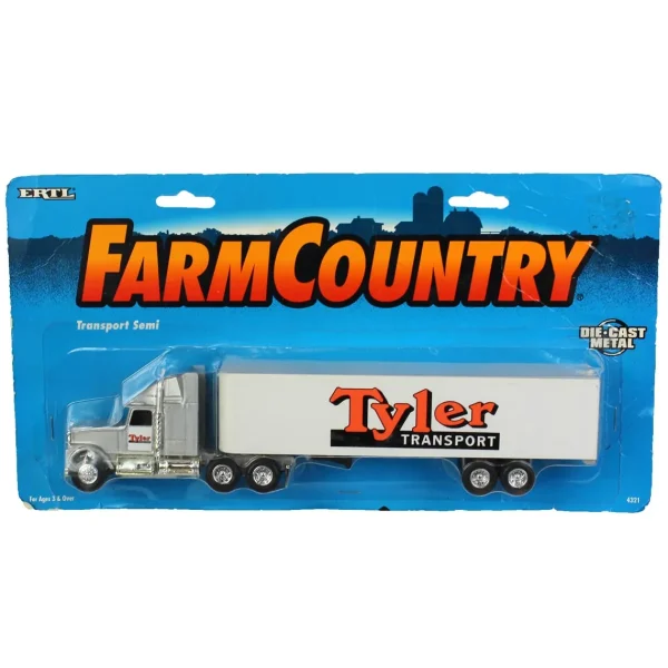 Manufacturer_ERTL Box Trucks & Trailers<1/64 Silver & White International Tyler Transport Semi