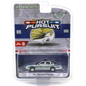 Manufacturer_Greenlight Collectibles Cars & Suvs | Emergency Vehicles<Silver Chrome Super Chase ~ 1/64 1997 Ford Crown Victoria, US Customs & Border Patrol, Hot Pursuit Special Edition