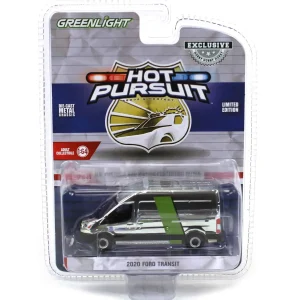 Manufacturer_Greenlight Collectibles Cars & Suvs | Emergency Vehicles<Silver Chrome Super Chase ~ 1/64 2020 Ford Transit LWB High Roof, US Customs & Border Patrol, Hot Pursuit Special Edition