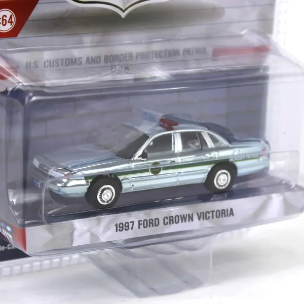 Manufacturer_Greenlight Collectibles Cars & Suvs | Emergency Vehicles<Silver Chrome Super Chase ~ 1/64 1997 Ford Crown Victoria, US Customs & Border Patrol, Hot Pursuit Special Edition