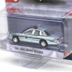 Manufacturer_Greenlight Collectibles Cars & Suvs | Emergency Vehicles<Silver Chrome Super Chase ~ 1/64 1997 Ford Crown Victoria, US Customs & Border Patrol, Hot Pursuit Special Edition