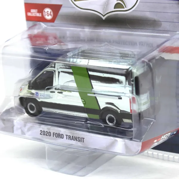 Manufacturer_Greenlight Collectibles Cars & Suvs | Emergency Vehicles<Silver Chrome Super Chase ~ 1/64 2020 Ford Transit LWB High Roof, US Customs & Border Patrol, Hot Pursuit Special Edition