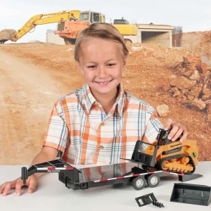 Manufacturer_Big Country Toys Big Country Toys<1/20 Skid Steer with Attachments & Flatbed Gooseneck Trailer by Big Country Toys