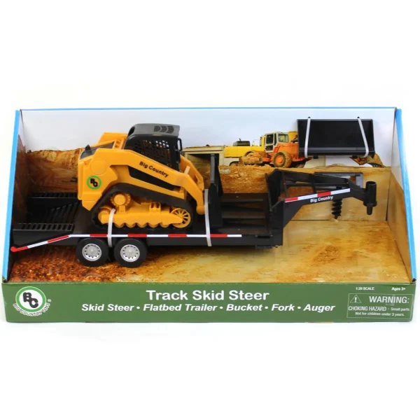 Manufacturer_Big Country Toys Big Country Toys<1/20 Skid Steer with Attachments & Flatbed Gooseneck Trailer by Big Country Toys
