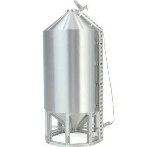 Outback Toys 3D Print & Small Accessories<1/64 Smooth Wall Multi-Purpose Silver 4100 Bushel Bin, 3D Printed