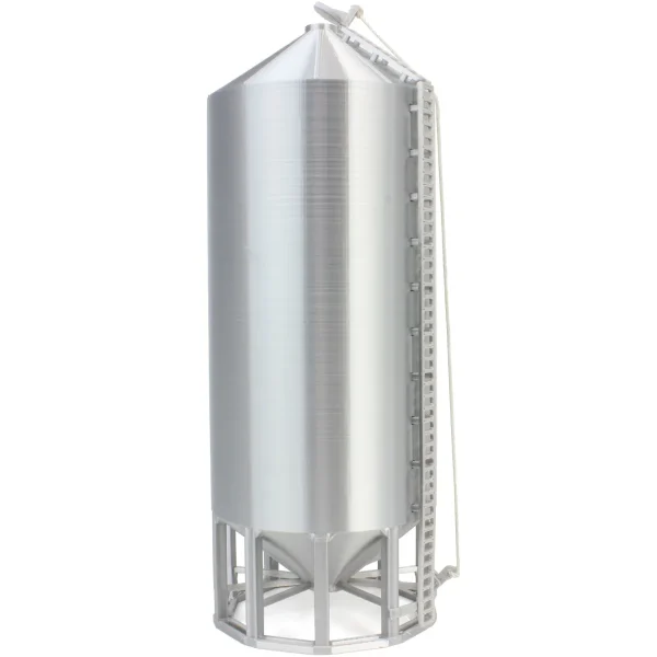 Outback Toys 3D Print & Small Accessories<1/64 Smooth Wall Multi-Purpose Silver 10,000 Bushel Bin, 3D Printed