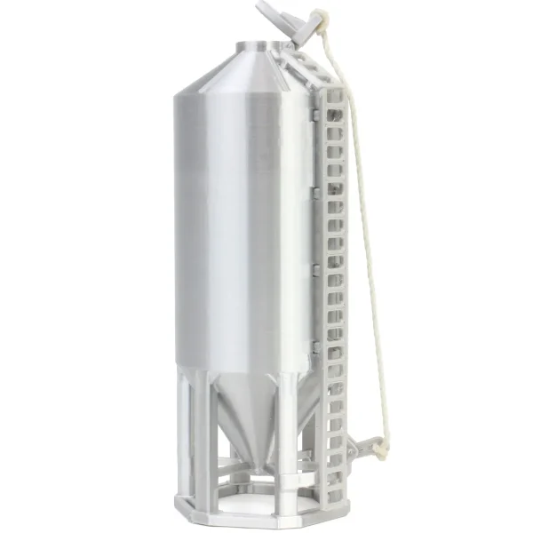 Outback Toys 3D Print & Small Accessories<1/64 Smooth Wall Multi-Purpose Silver 1200 Bushel Bin, 3D Printed
