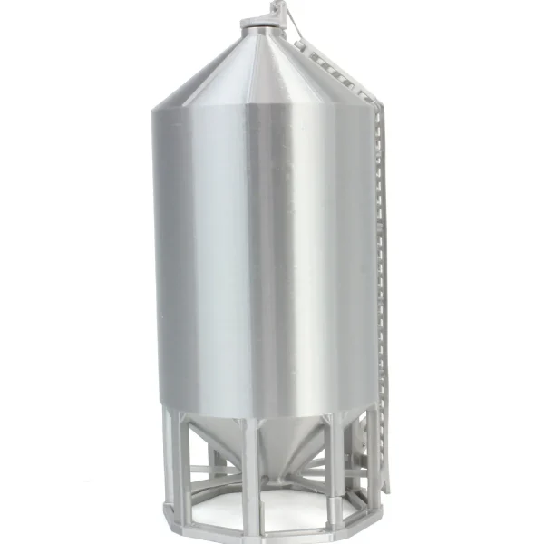 Outback Toys 3D Print & Small Accessories<1/64 Smooth Wall Multi-Purpose Silver 4100 Bushel Bin, 3D Printed