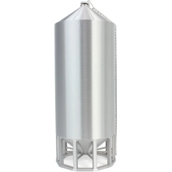 Outback Toys 3D Print & Small Accessories<1/64 Smooth Wall Multi-Purpose Silver 10,000 Bushel Bin, 3D Printed