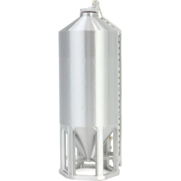 Outback Toys 3D Print & Small Accessories<1/64 Smooth Wall Multi-Purpose Silver 1200 Bushel Bin, 3D Printed