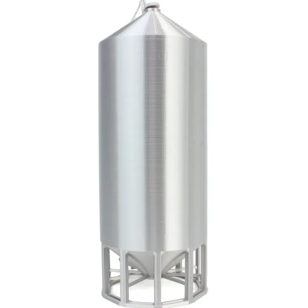 Outback Toys 3D Print & Small Accessories<1/64 Smooth Wall Multi-Purpose Silver 10,000 Bushel Bin, 3D Printed