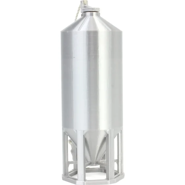 Outback Toys 3D Print & Small Accessories<1/64 Smooth Wall Multi-Purpose Silver 1200 Bushel Bin, 3D Printed