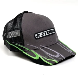 Outback Toys Other Clothing<Steiger Charcoal Gray with Neon Green Flames & Black Mesh Back