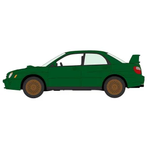 Manufacturer_Johnny Lightning Cars & Suvs<1/64 2002 Subaru Impreza WRX, Savanna Green, Johnny Lightning Import Heat