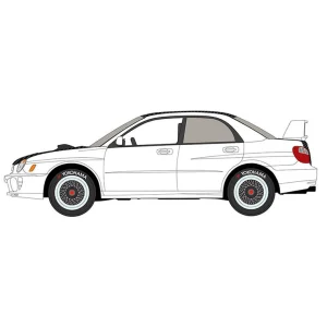 Manufacturer_Johnny Lightning Cars & Suvs<1/64 2002 Subaru Impreza WRX, White with Carbon Fiber, Johnny Lightning Import Heat