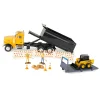 Manufacturer_ERTL Loaders | Dump Trucks<1/32 Switch 'n Load 19-Piece Construction Set with Peterbilt Truck