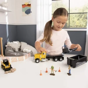 Manufacturer_ERTL Loaders | Dump Trucks<1/32 Switch 'n Load 19-Piece Construction Set with Peterbilt Truck