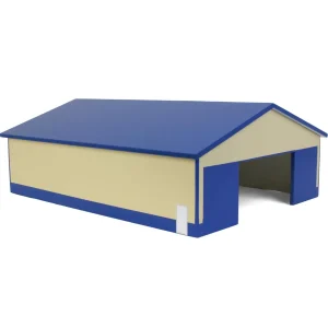 Outback Toys Wooden Barns & Large Accessories<1/64 Tan & Blue 1 Door 60ft x 80ft Wooden Tractor or Truck Shop