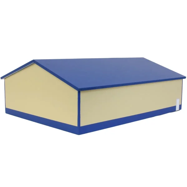 Outback Toys Wooden Barns & Large Accessories<1/64 Tan & Blue 1 Door 60ft x 80ft Wooden Tractor or Truck Shop