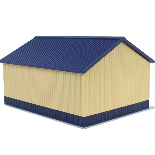 Outback Toys 3D Print & Small Accessories<1/64 Tan & Blue "Papa's Shop" 40ft x 30ft Farm Shed w/ Removeable Door & Roof, 3D Printed