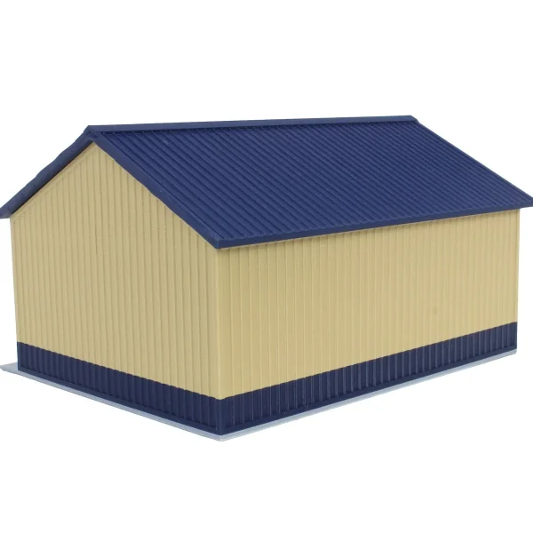 Outback Toys 3D Print & Small Accessories<1/64 Tan & Blue "Papa's Shop" 40ft x 30ft Farm Shed w/ Removeable Door & Roof, 3D Printed