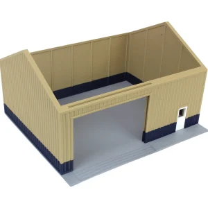 Outback Toys 3D Print & Small Accessories<1/64 Tan & Blue "Papa's Shop" 40ft x 30ft Farm Shed w/ Removeable Door & Roof, 3D Printed