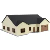 Outback Toys 3D Print & Small Accessories<1/64 Tan & Brown “The Ranch” Farm House w/ Opening Garage & Back Deck, 3D Printed