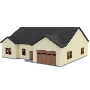 Outback Toys 3D Print & Small Accessories<1/64 Tan & Brown “The Ranch” Farm House w/ Opening Garage & Back Deck, 3D Printed