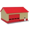 Outback Toys 3D Print & Small Accessories<1/64 Tan & Red "Papa's Shop" 40ft x 30ft Farm Shed w/ Removeable Door & Roof, 3D Printed