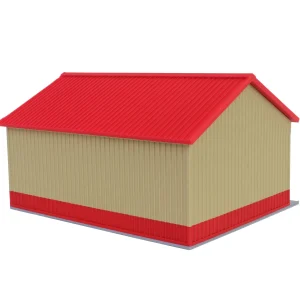 Outback Toys 3D Print & Small Accessories<1/64 Tan & Red "Papa's Shop" 40ft x 30ft Farm Shed w/ Removeable Door & Roof, 3D Printed