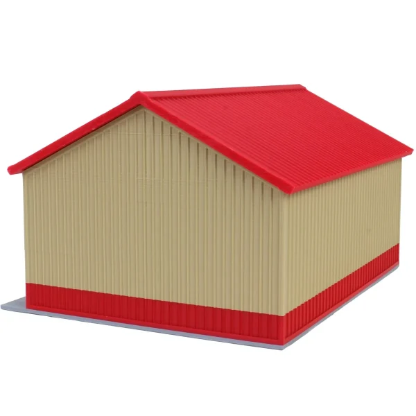 Outback Toys 3D Print & Small Accessories<1/64 Tan & Red "Papa's Shop" 40ft x 30ft Farm Shed w/ Removeable Door & Roof, 3D Printed