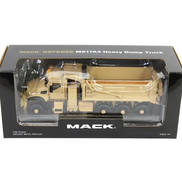 Manufacturer_First Gear, Inc. Dump Trucks<1/50 Tan Mack Defense M917A3 Heavy Dump Truck