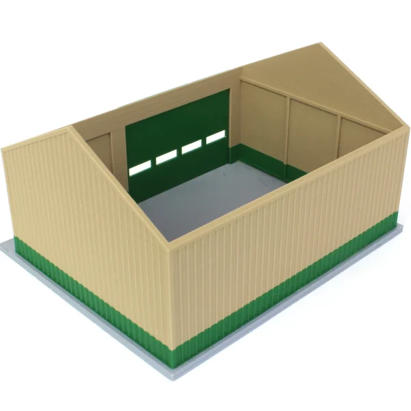 Outback Toys 3D Print & Small Accessories<1/64 Tan/Green 40ft x 30ft "Papa's Shop" Farm Shed, 3D Printed