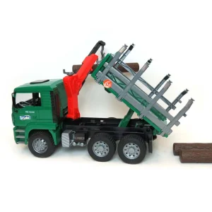 Manufacturer_Bruder Toys Logging Trucks<1/16 TG 410A Logging Truck w/Crane & 3 logs by Bruder