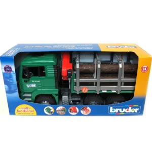 Manufacturer_Bruder Toys Logging Trucks<1/16 TG 410A Logging Truck w/Crane & 3 logs by Bruder