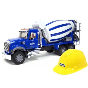 Outback Toys Tow & Straight Trucks<1/16th MACK Granite Cement Mixer & Hard Hat by Bruder