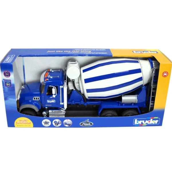 Outback Toys Tow & Straight Trucks<1/16th MACK Granite Cement Mixer & Hard Hat by Bruder